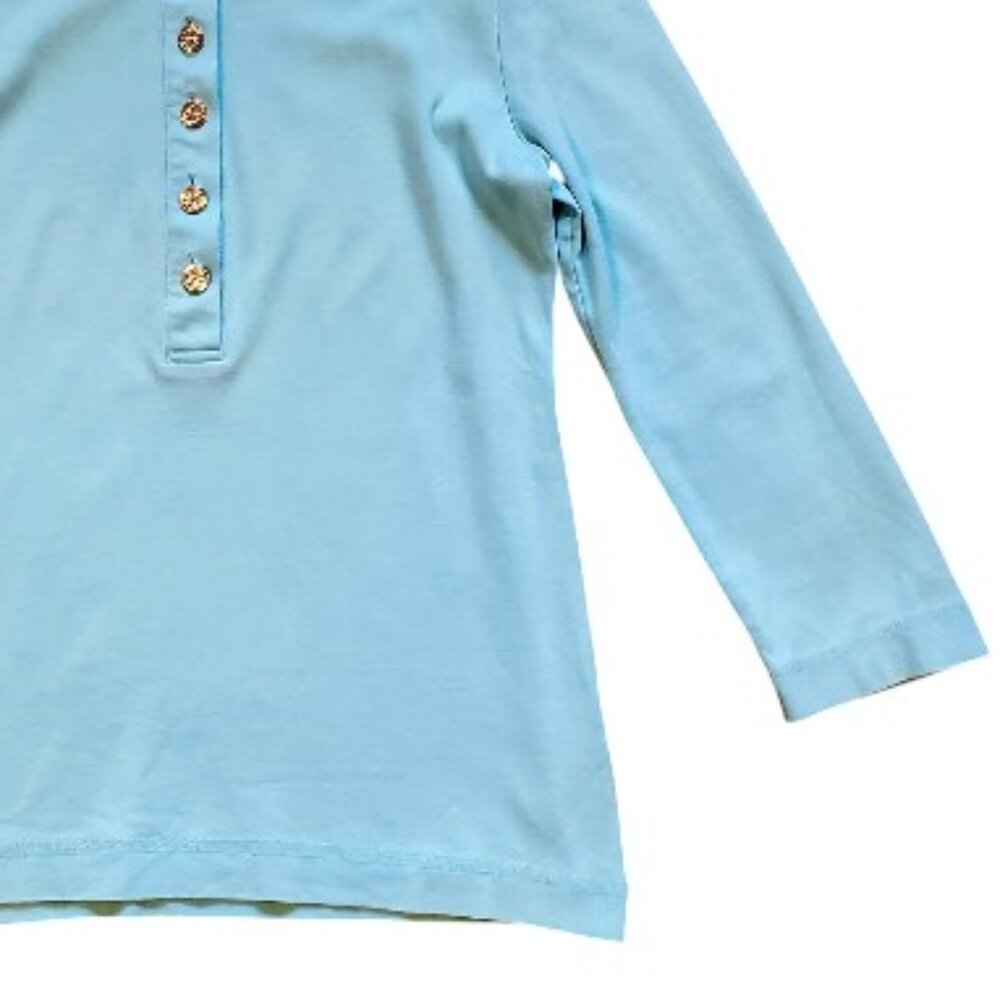 Tory Burch Light Blue Top Size L - Picture 4 of 5